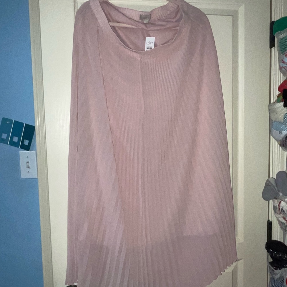 LOFT pink midi skirt, lg
